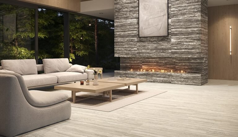 Travertino brown mat interjere