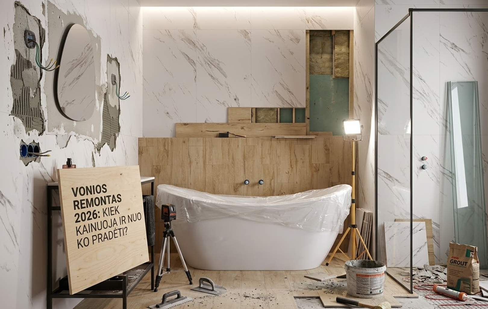Vonios remontas 2026: kiek kainuoja ir nuo ko pradėti?
